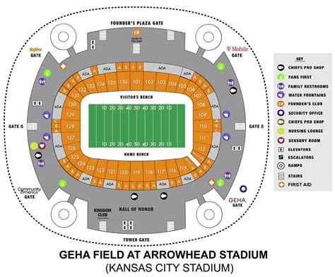 GEHA Field at Arrowhead Stadium Seating Maps with Rows and Seat Numbers 2025