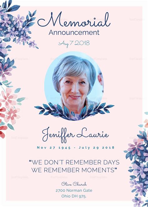 Funeral Announcement Template