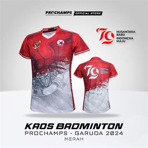 Jual Kaos Jersey badminton PROCHAMPS Garuda Spesial Edisi 79 tahun ...