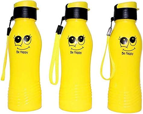 Buy Gifsif Creations Smiley Cartoon Animated Plastic Water Bottle 2 Pcs ...