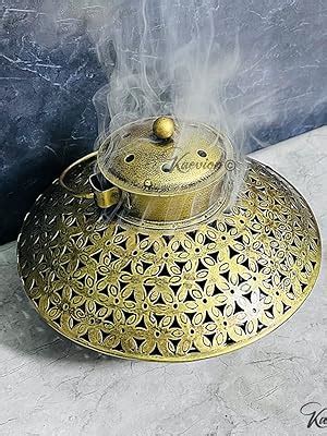 KAEVION Iron Antique Brass - Decor Incense Holder Dhoop Degchi Pot with ...
