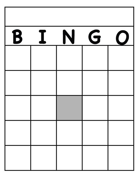 Blank Bingo Cards Word