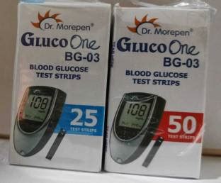 Dr. Morepen BG-03 50 STRIP PACK OF 1 75 Glucometer Strips Price in ...
