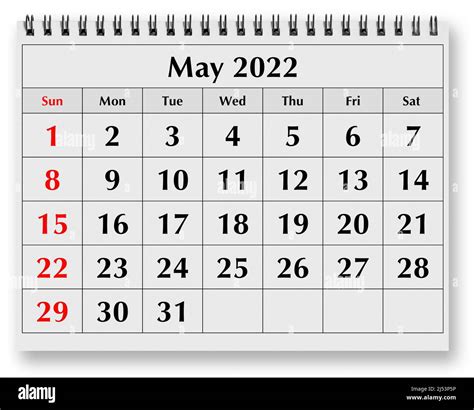 Printable Monthly Calendar May 2022