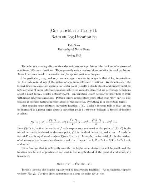 Image result for Log Linearization RBC Model