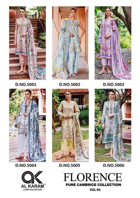 FLORENCE VOL-5 BY AL KARAM LAWN COLLECTION 5001 TO 5006 SERIES ...