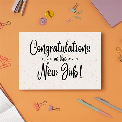 PRINTABLE Congratulations on the New Job CARD, Congrats Greeting Card, Office Card for Coworker ...