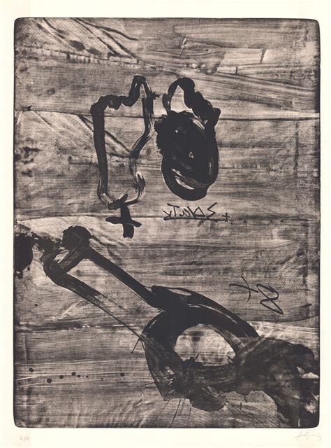Antoni Tapies Print Improvisations En Blanc I Negre VI For Sale