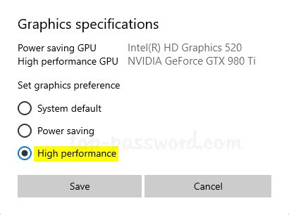 Rezultat imagine pentru Graphics Performance Preference