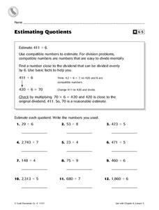 Estimate Quotients Using Multiples Lesson 4.1 的图像结果