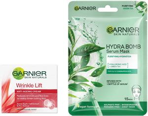 GARNIER Skin Naturals Hydra Bomb Green Tea Serum Mask + Anti Ageing ...