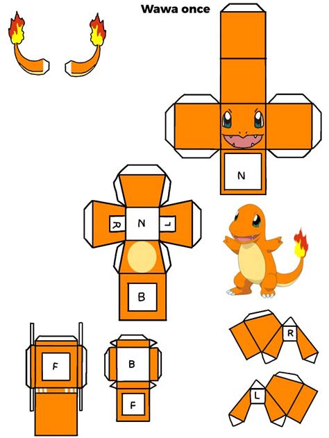 Charmander Pokémon papercraft | Manualidades, Manualidades escolares ...