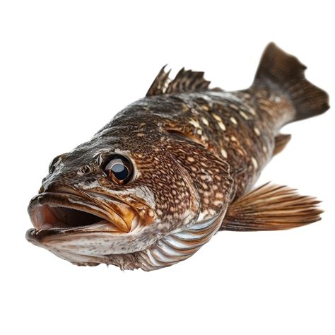 Lingcod fish displayed on a clean transparent background showcasing its ...