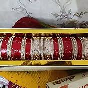Buy Lucky Jewellery Maroon Acrylic Punjabi Choora for Women (2.8) at ...