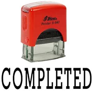Completed Self Inking Rubber Stamp Custom Shiny Office Stationary Stamp ...