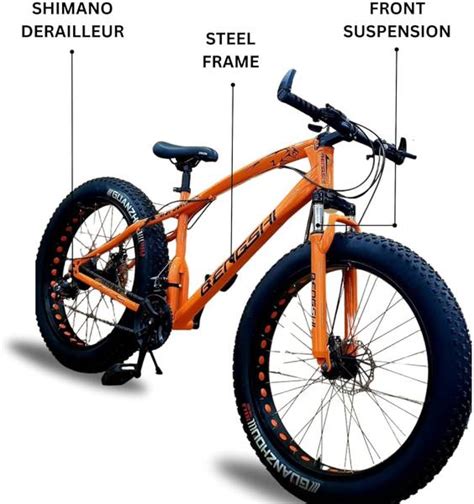 NURAKSH JAGUAR BENGASHI FAT TYRE ORANGE MTB 27.5 T Fat Tyre Cycle ...