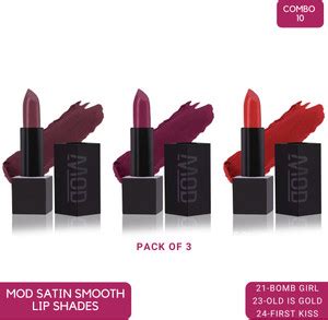 MOD SATIN SMOOTH GLOSS | PURE VEGAN | NO FRAGRANCE LIPSTICKS | PACK of ...