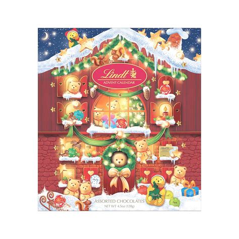 Amazon.com : Lindt Holiday Chocolate Teddy Bear Advent Calendar, 4.5 oz ...