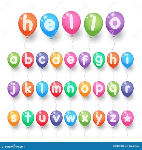 Colorful Small Alphabet Letter Balloons Stock Vector - Illustration of ...