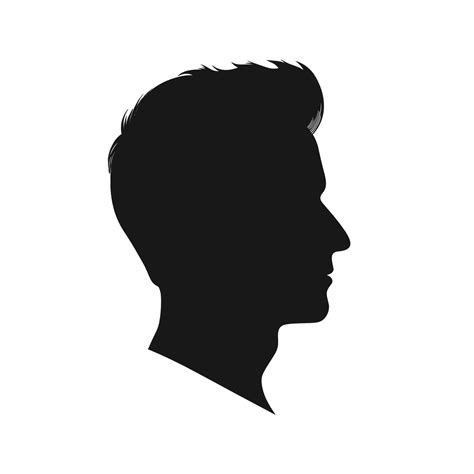 Silhouette Young Man Modern Hairstyle Side Profile 44802452 Vector Art ...