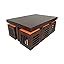 APRODZ Solid Wood 4 Seater Coffee Table Stool Set for Home | Dark ...