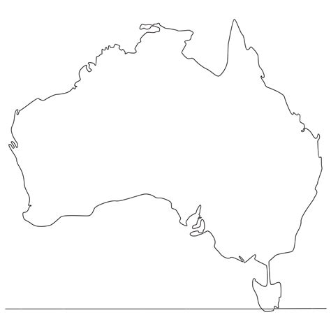 Premium Vector | Continuous line drawing of map Australia vector line art illustration