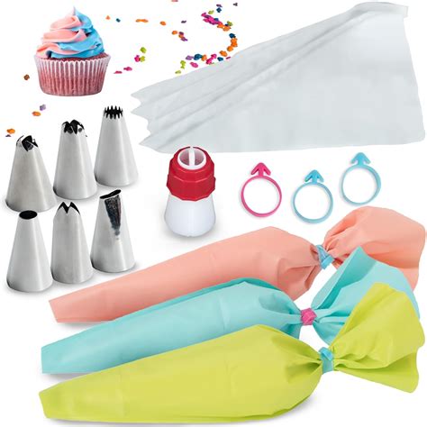 Amazon.com: BAKETIVITY Frosting Piping Bags and Tips Set for Decorating ...