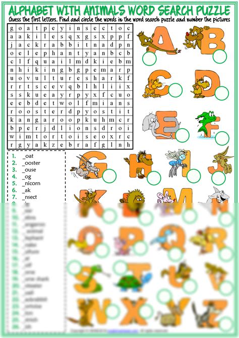 SOLUTION: Alphabet vocabulary esl word search puzzle worksheet for kids ...