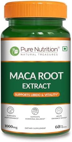 Pure Nutrition Maca Root (1000mg), 60 Veg Capsules | Multivitamin For ...