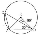 In the given figure, if ∠AOB = 90° and ∠ABC = 30°, then find the ...