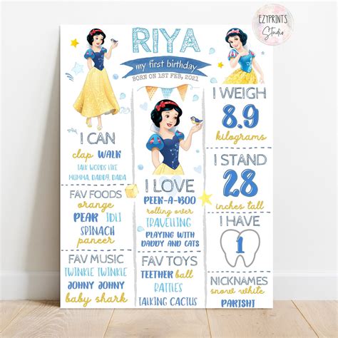 Snow white theme Birthday Chalkboard Poster – Ezyprints Studio