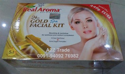 Real Aroma 24 ct. Gold Spa Facial Kit with Active Oxygen, 5 in 1 Facial ...