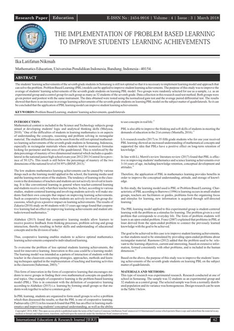 Image result for Problem Based Learning Implementation