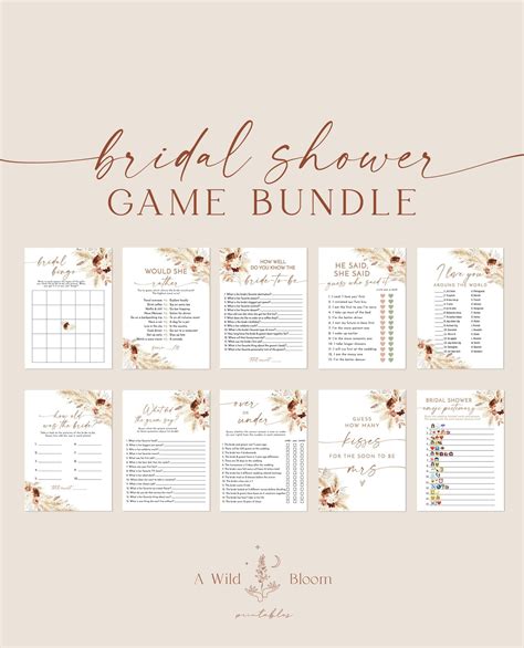 Free Printable Bridal Shower Games Templates