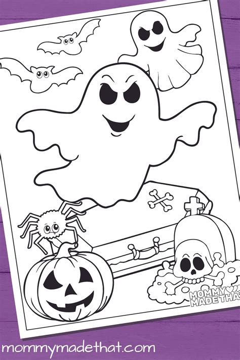 Rainbow Ghost Coloring Pages