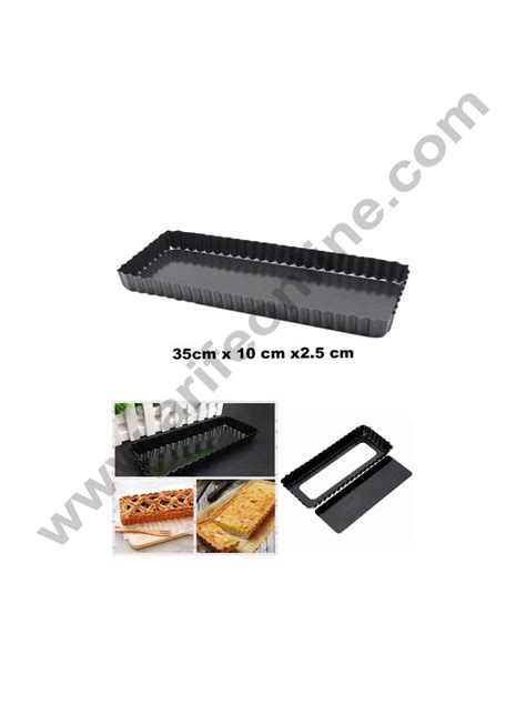 Cake Decor Non Stick Pie Dish Rectangle Loose Bottom 35cm x 10 cm x2.5 ...
