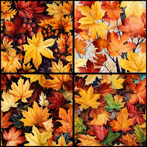 Digital Paper Foliage Pattern Instant Download Seamless Digital Autumn ...