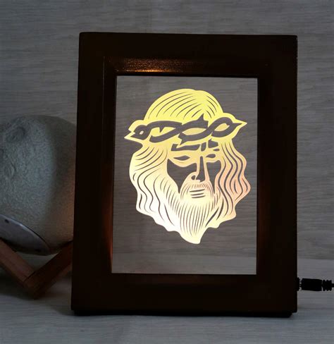 Buy SKP The Jesus 3D LED Light Wooden Frame Desk Lamp Perfect for Room ...