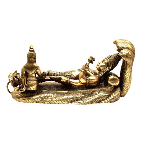 BRASS VISHNU LAKSHMI SLEEPING ON SNAKE