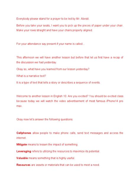 Image result for Script for a Tutorial Example