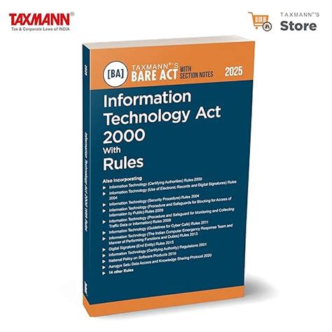 Buy Taxmann's Information Technology Act 2000 with Rules [Bare Act with ...