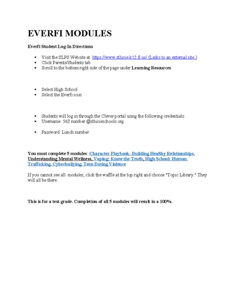 Everfi Instructions - EVERFI MODULES Everfi Student Log-In Directions ...