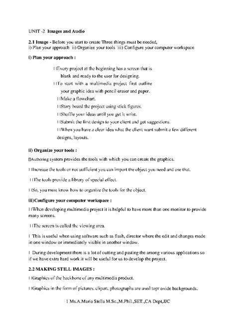 Unit2-MM-final - image and audio concept in multimedia - UNIT -2 Images ...