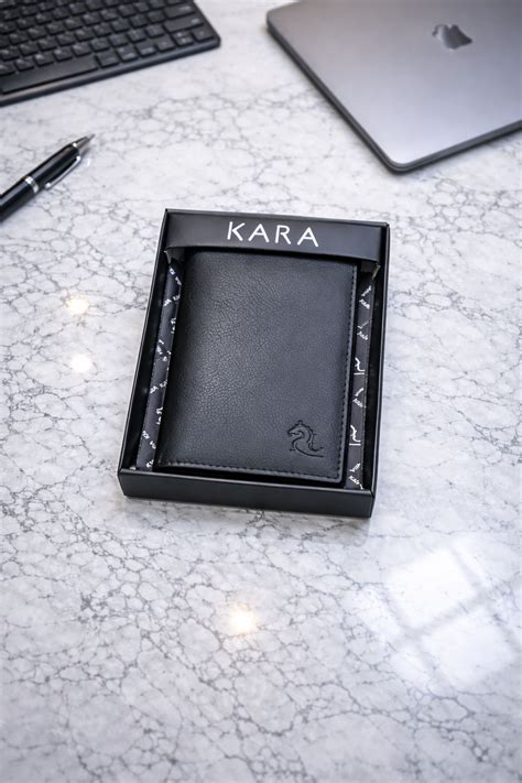 Kara Wallet Card Holder Black | Slim Faux Leather | Custom Logo ...