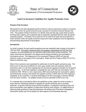 Fillable Online ct Land Use Inventory Guidelines for Aquifer Protection ...