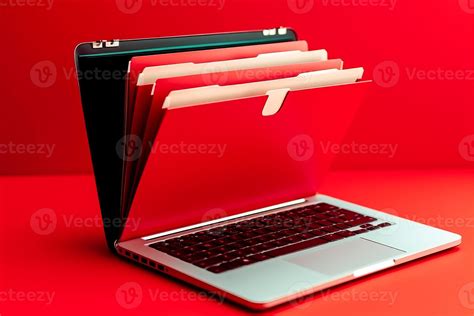 Red laptop screen with file folder, 26173537 Stock Photo at Vecteezy