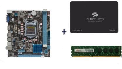 ZEBRONICS H61 Motherboard + 4GB DDR3 1600MHz Desktop RAM + Sata 2.5 ...