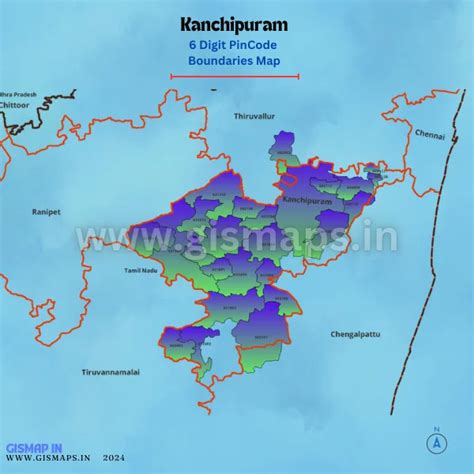 Kanchipuram PincodeBoundaries Map (Tamilnadu)