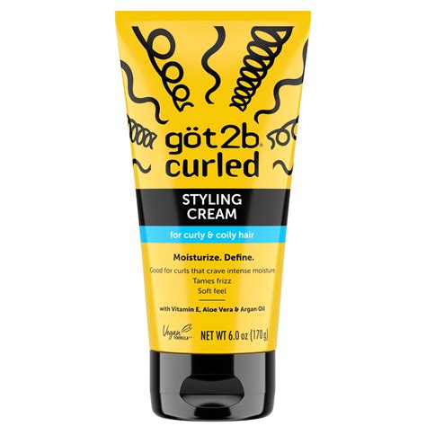 Got2b Curled Styling Cream, 6oz, for type 3-4, curly & coily hair, good ...