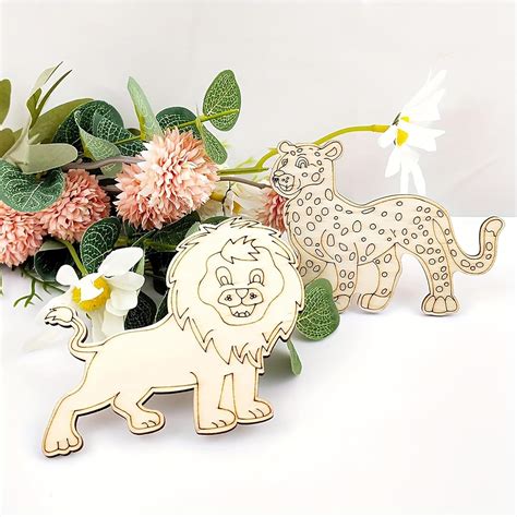 Buy 24 Pack Jungle Safari Animal Wooden Cutouts Painting on cliths – Cliths
